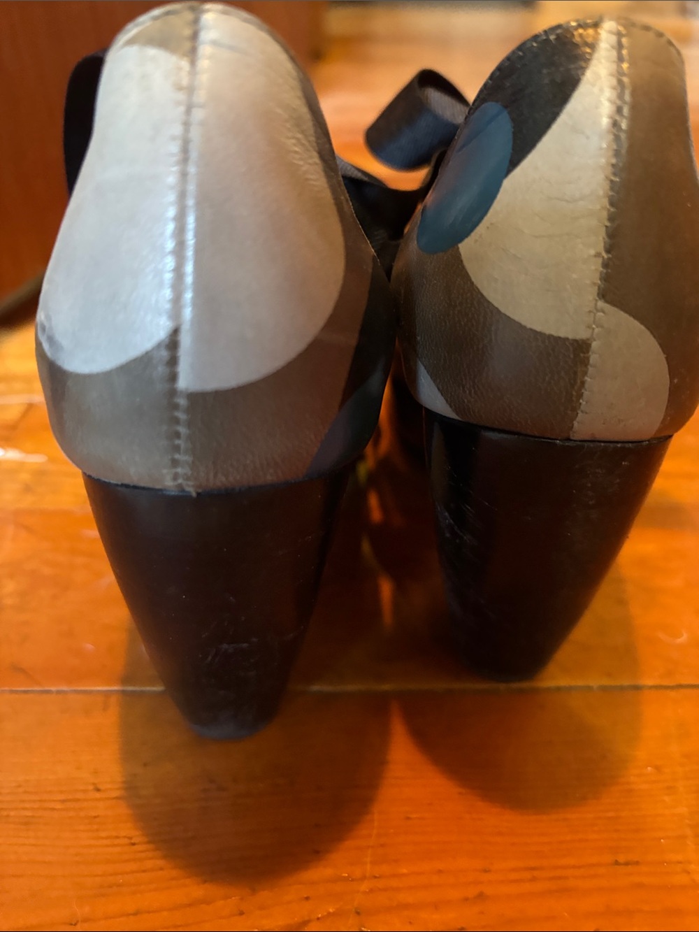 John Fluevog Polka Dot Lace-Up Heels in Gray and Black - Picture 8 of 10
